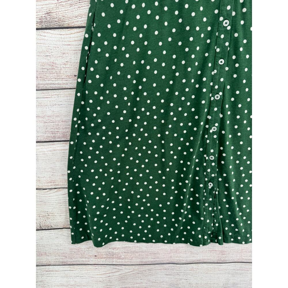 Boden Polka Dot Button Down Shirt Dress Womens 20-22 Green Stretch - Picture 10 of 10